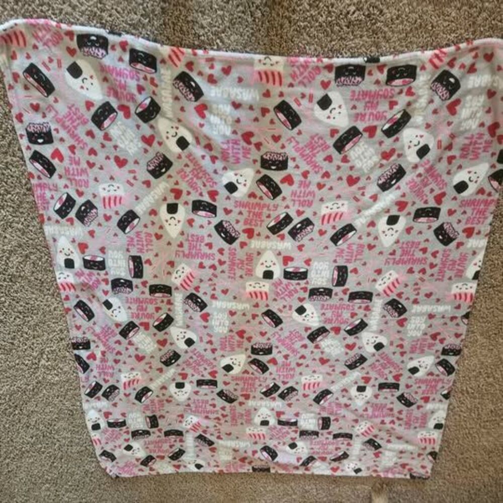 Sushi Print Fleece Throw Blanket